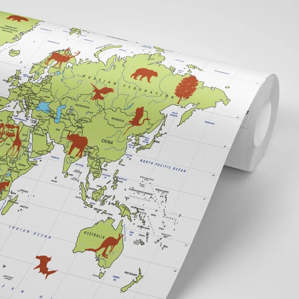 Tapeta mapa so zvieratami - 225x150