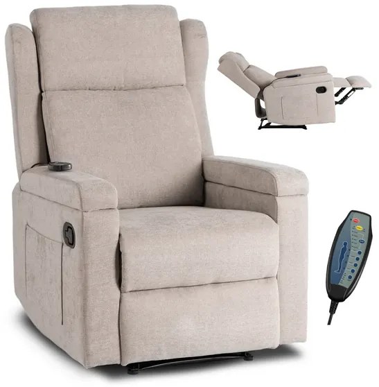 Masážne kreslo ANDREA, bežová látka