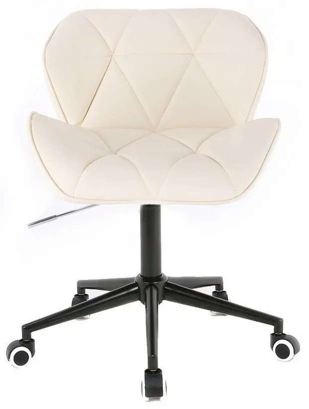 LuxuryForm DESIGN Stolička MILANO na čiernej podstave s kolieskami - krémová
