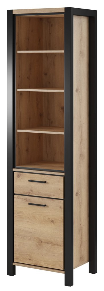 Regál Armin Typ 05 (dub taurus + matná čierna). Akcia -20%. Vlastná spoľahlivá doprava až k Vám domov. 1044563