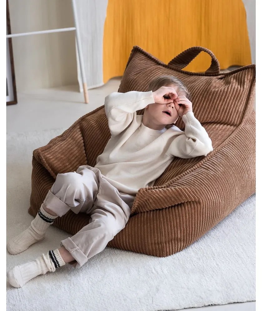 Hnedý menčestrový detský sedací vak Chair – Wigiwama