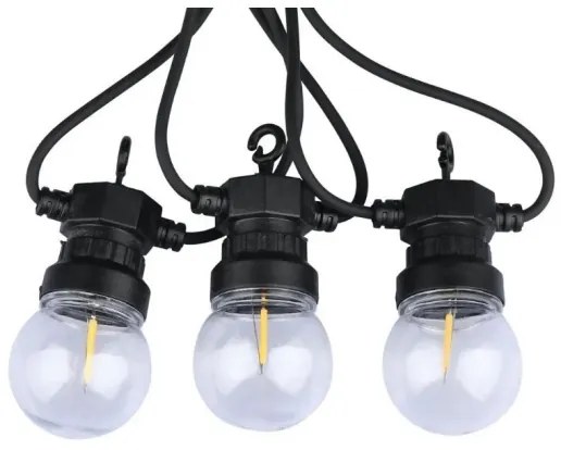 LED Vonkajšia reťaz STRING 5m 10xLED/0,4W/24/230V 3000K IP44