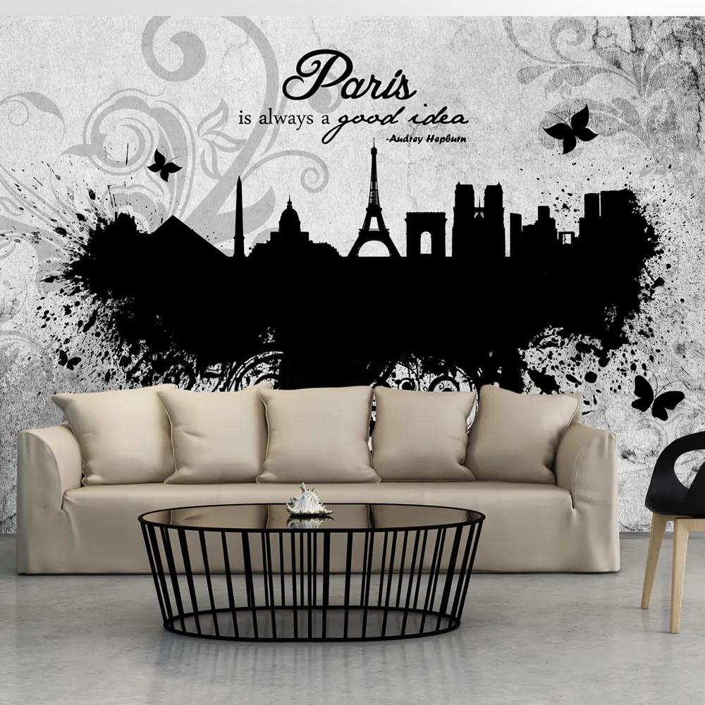 Fototapeta Bimago - Paris is always a good idea - black and white + lepidlo zadarmo 200x140 cm