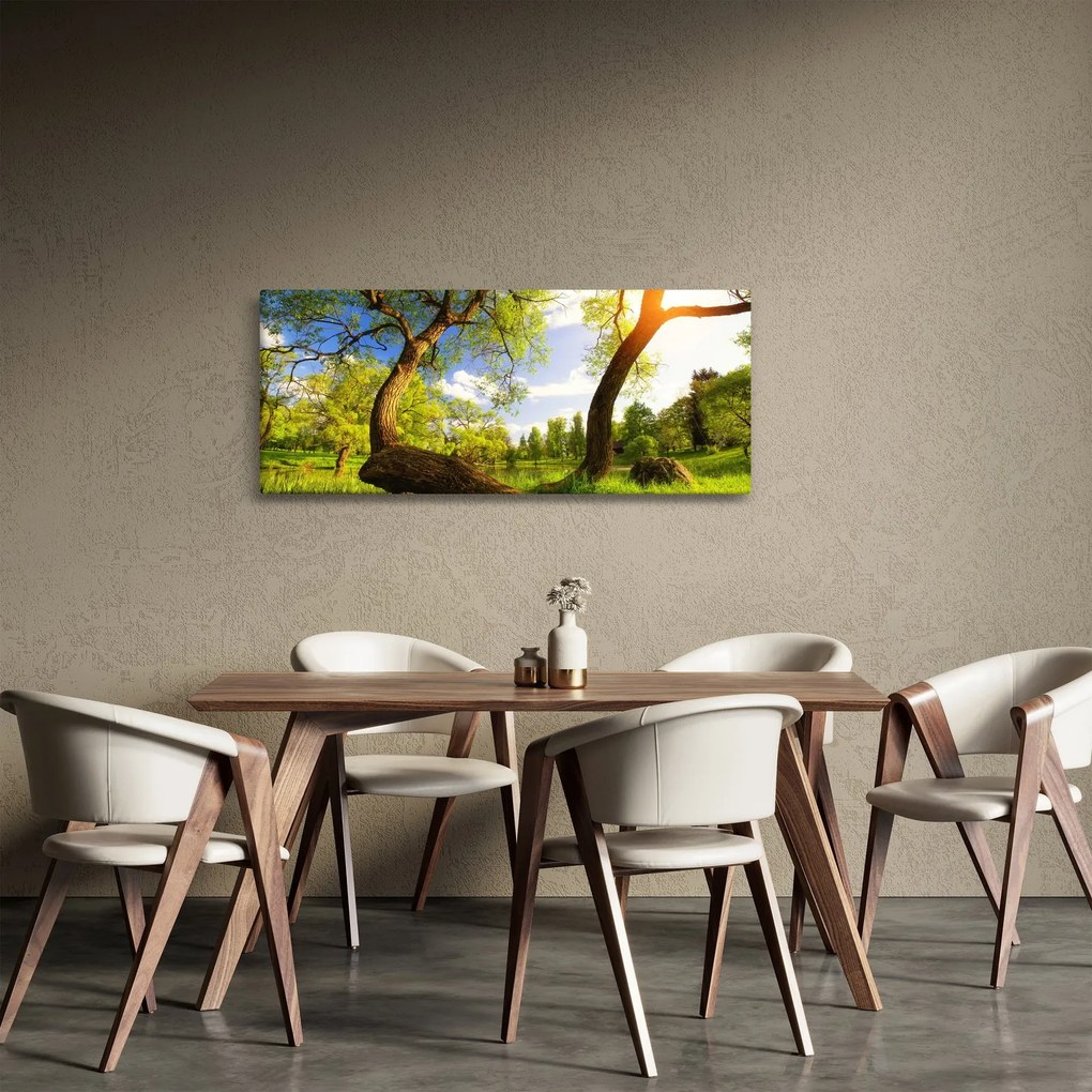 Obraz jarnej lúky (120x50 cm)