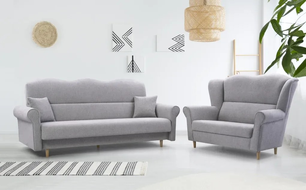Dvoumístná pohovka LOFT 144 cm šedá