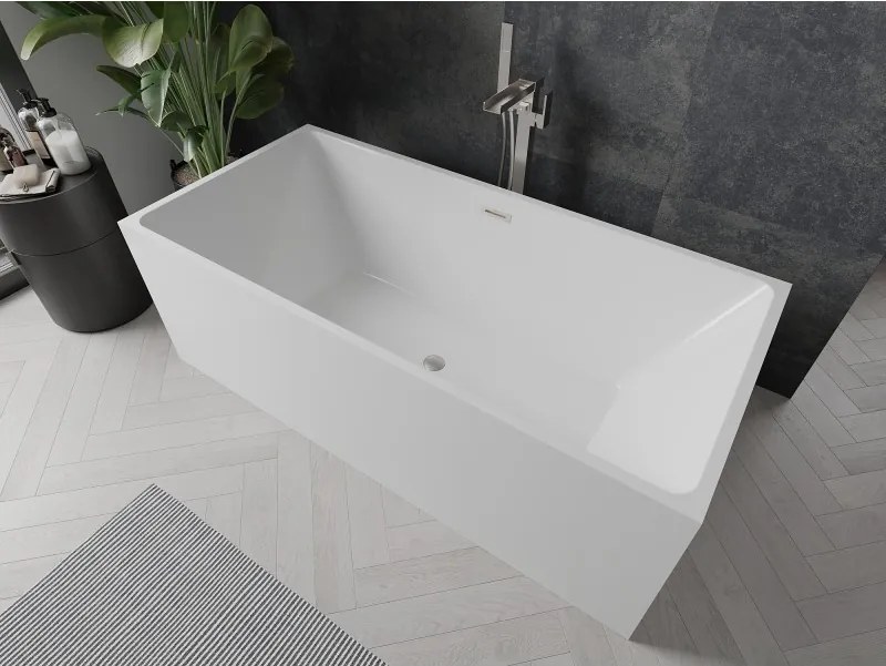 Mexen Nita, voľne stojaca vaňa 170 x 80 cm, biela, brúsená oceľ prepad, 52091708000-97