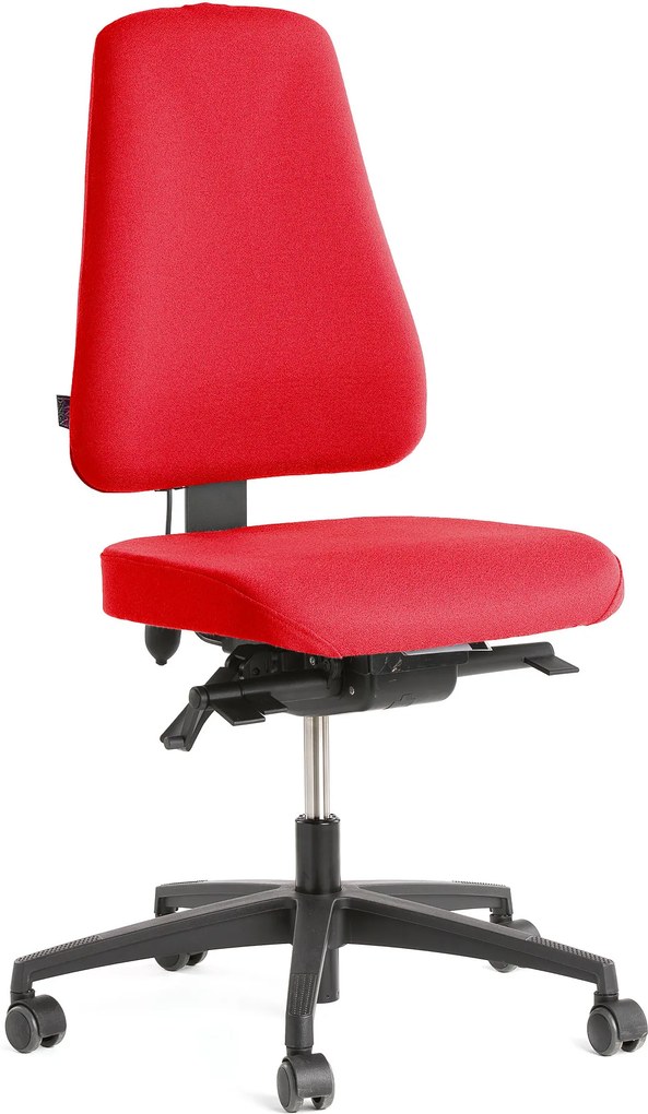 Kancelárska stolička Brighton, vysoká opierka, červená/čierny podstavec