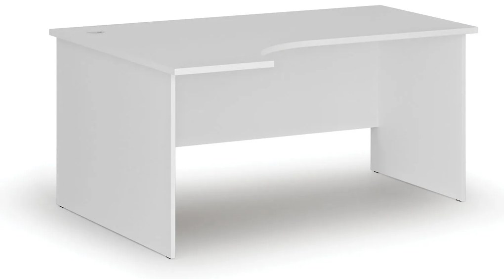 Rohový kancelársky písací stôl PRIMO WHITE, 160x120 cm, ľavý, biela
