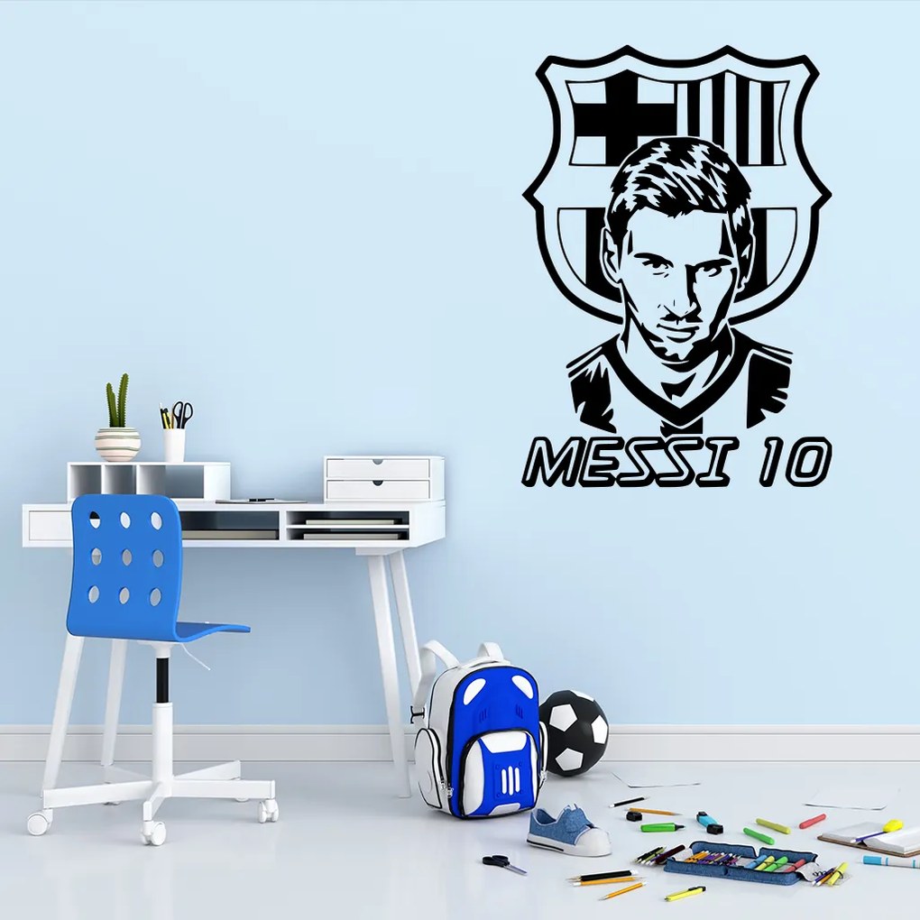 Veselá Stena Samolepka Lionel Messi 10 Farba: fialová, Veľkosť: 60 x 42 cm