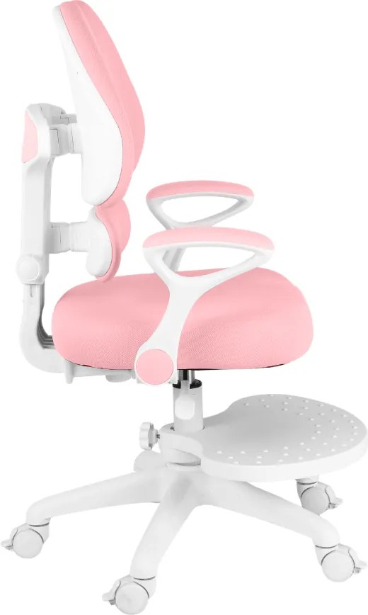 Detská rastúca stolička Neoseat KIDDY TWO — látka, prateľný poťah, ružová