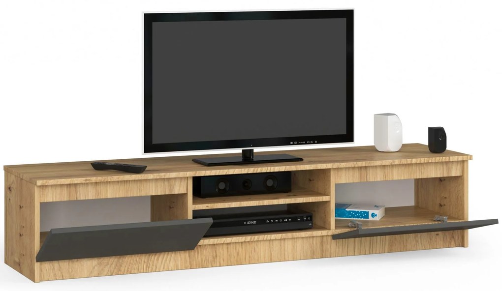 TV stolík Katalina  (dub artisan + sivá). Akcia -17%. Vlastná spoľahlivá doprava až k Vám domov. 1069932