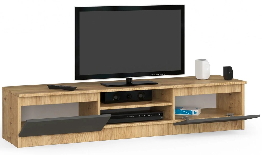 TV stolík Katalina  (dub artisan + sivá). Akcia -22%. Vlastná spoľahlivá doprava až k Vám domov. 1069932
