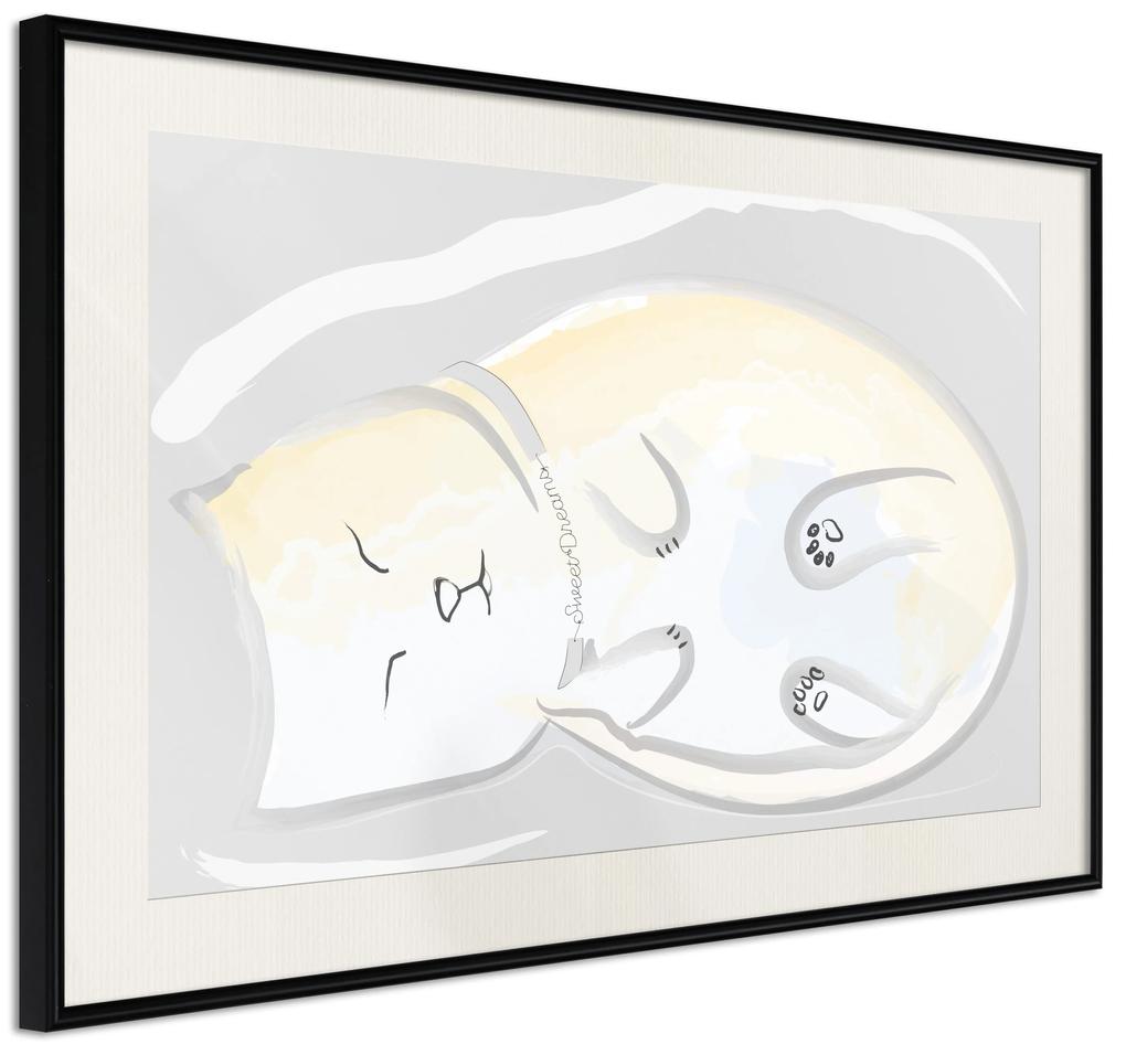 Artgeist Plagát - Sleepy Kitty [Poster] Veľkosť: 45x30, Verzia: Zlatý rám
