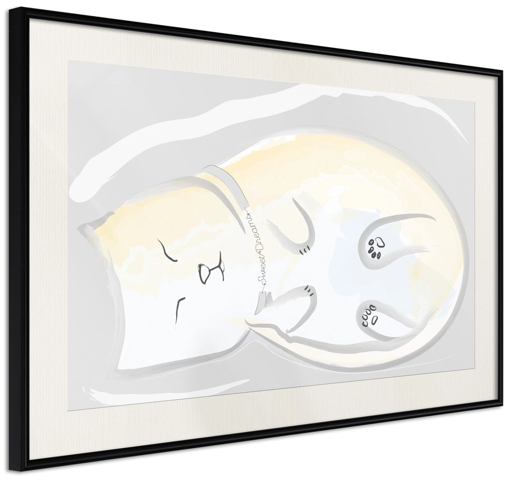 Artgeist Plagát - Sleepy Kitty [Poster] Veľkosť: 60x40, Verzia: Zlatý rám