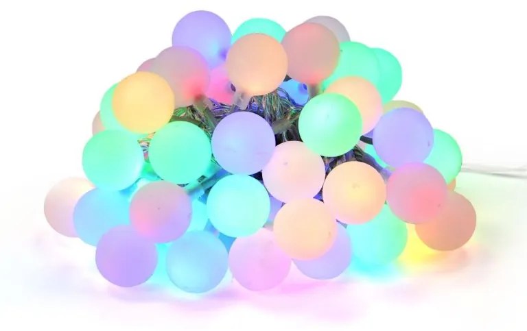 Záhradné párty osvetlenie - vonkajšia 50 LED pastelové farby
