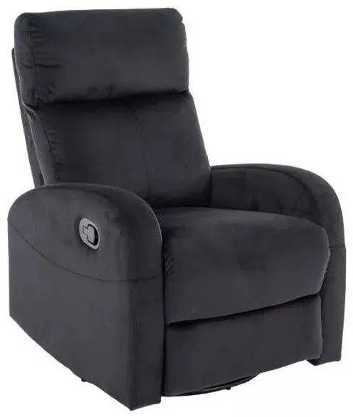 Polohovacie kreslo Olimp Velvet, čierna
