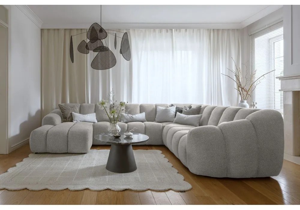 Svetlosivá rohová pohovka (pravý roh/do tvaru "U") Shell – Miuform