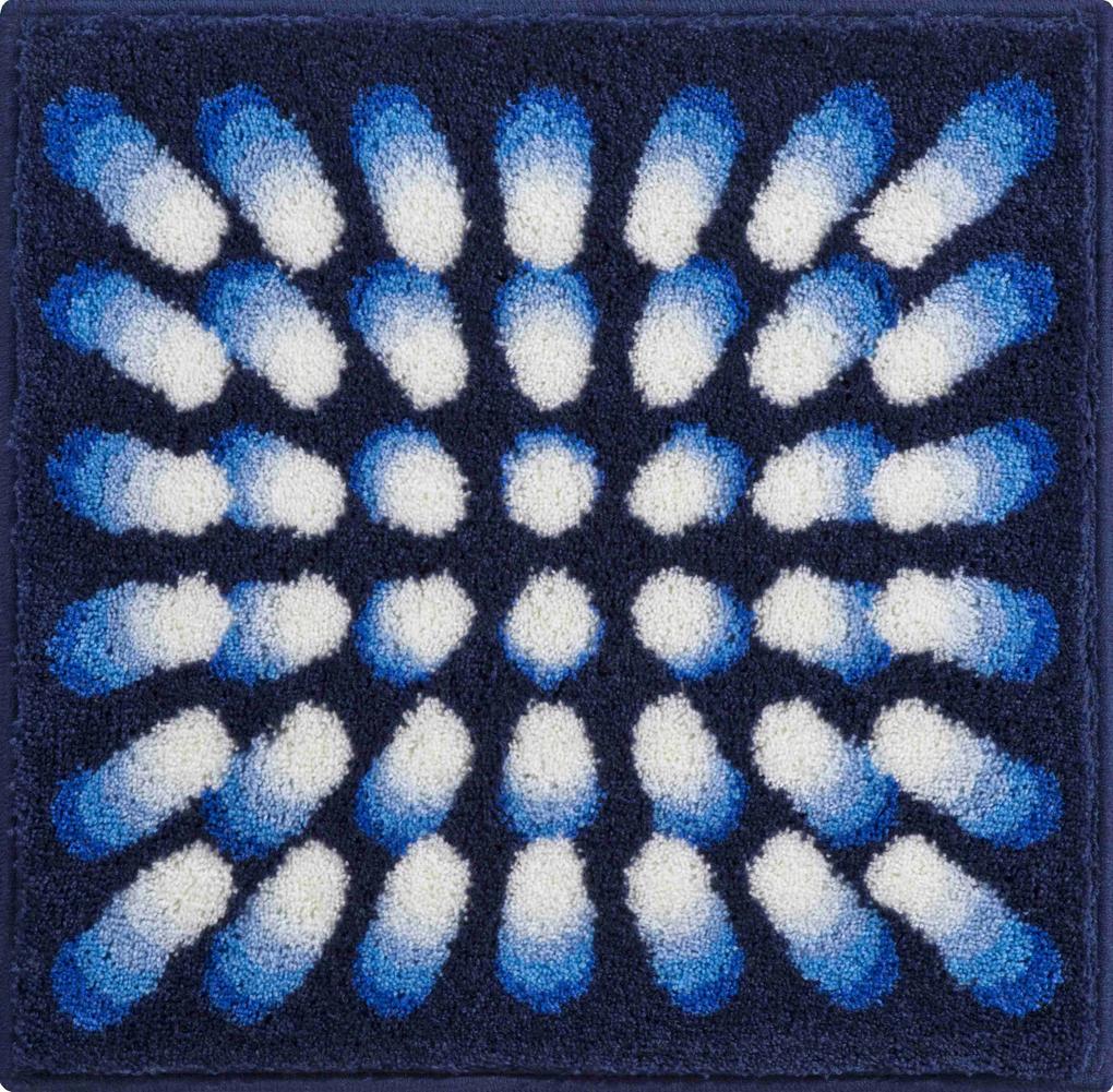 GRUND Kúpeľňová predložka KARIM 07 modrá Rozměr: 60x60 cm