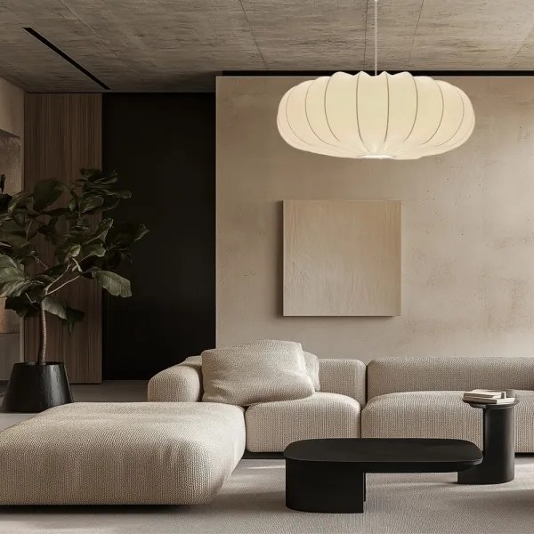 Luster na lanku CAFEE 1xE27/40W/230V pr. 66 cm biela