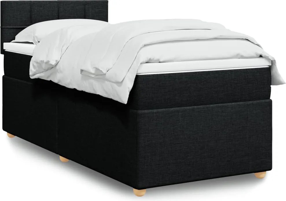 Boxspring posteľ s matracom čierna 100x200 cm l&aacute;tka 3286593