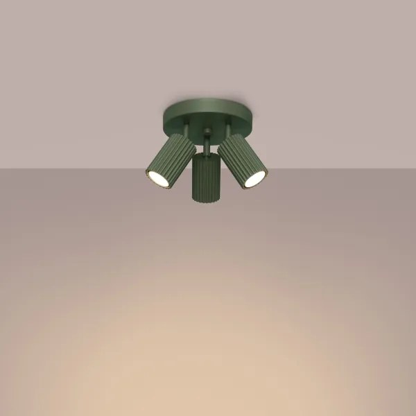 Sollux SL.1620 - Bodové svietidlo KARBON 3xGU10/10W/230V zelená