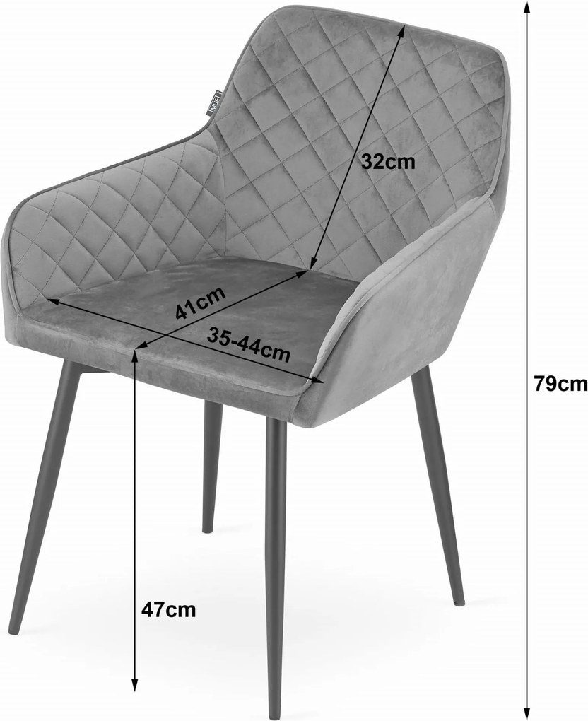 AKCIA Čierna zamatová stolička NOLA II. trieda