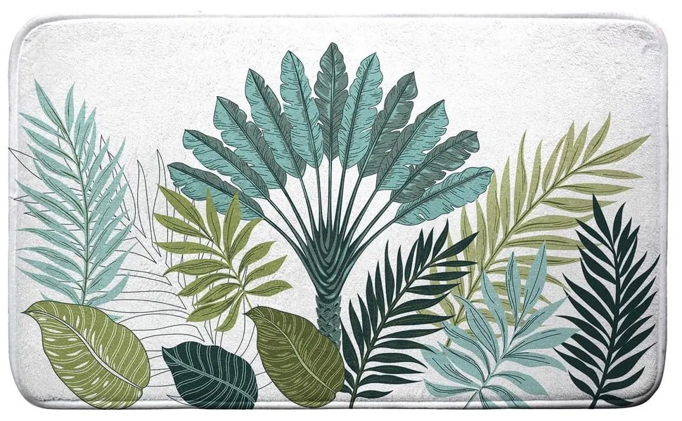 Biela/zelená kúpeľňová predložka 45x75 cm Panazio – douceur d'intérieur