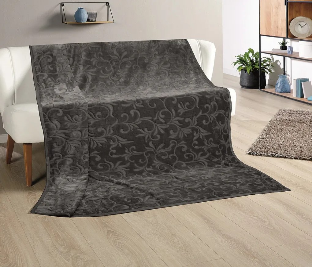 Deka Ornament XXL 180x220 cm, antracitová