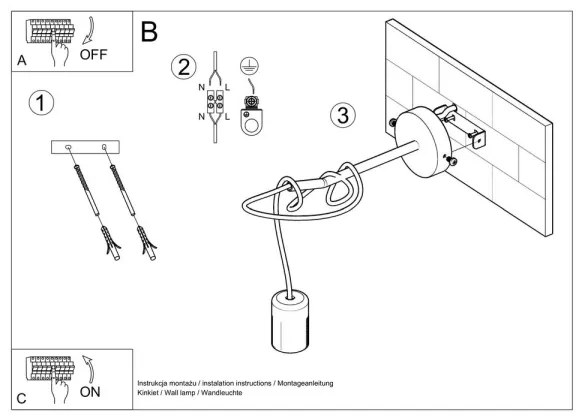 Nástenné svietidlo EDISON 1xE27/60W/230V čierna
