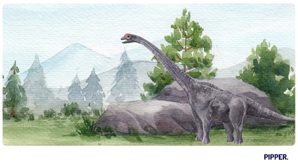 PIPPER. Samolepiaca textilná tapeta - Dinosaurus