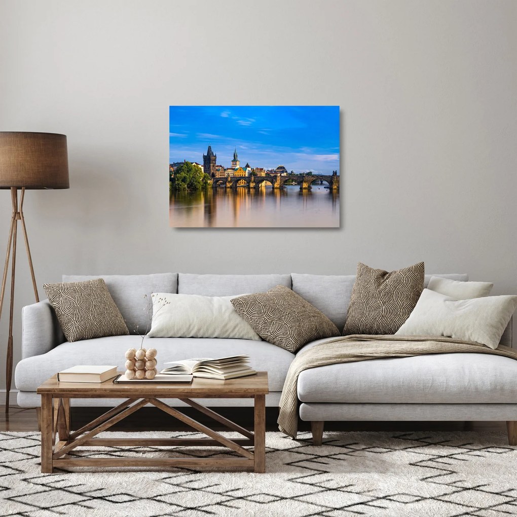 Sklenený obraz Karlovho mosta (70x50 cm)