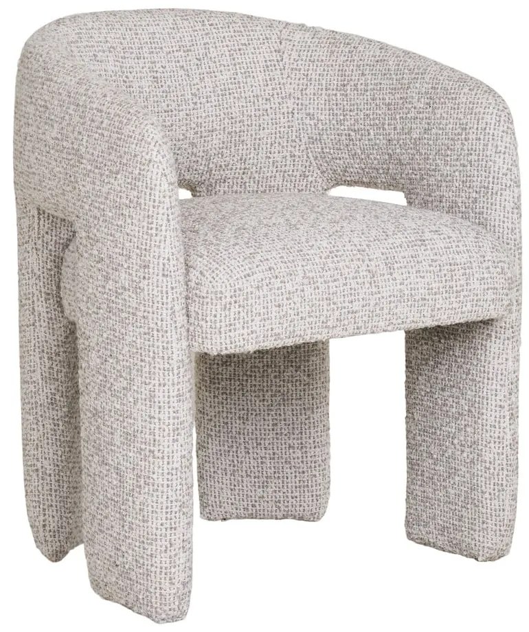 Svetlosivé čalúnené jedálenské kreslo s podrúčkami Monroe – House Nordic