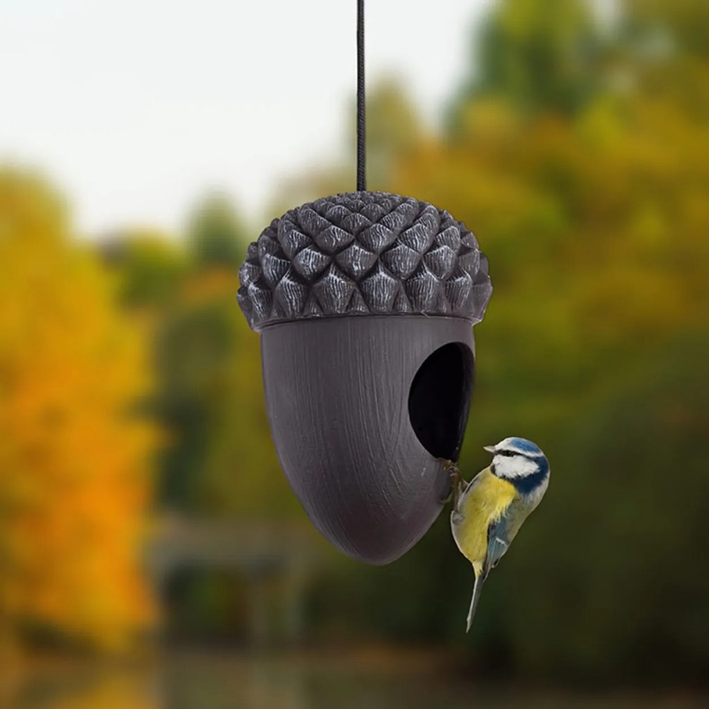 Vtačia búdka pre vtáky Acorn 1, 15,5x10,5 cm, plast, hnedá