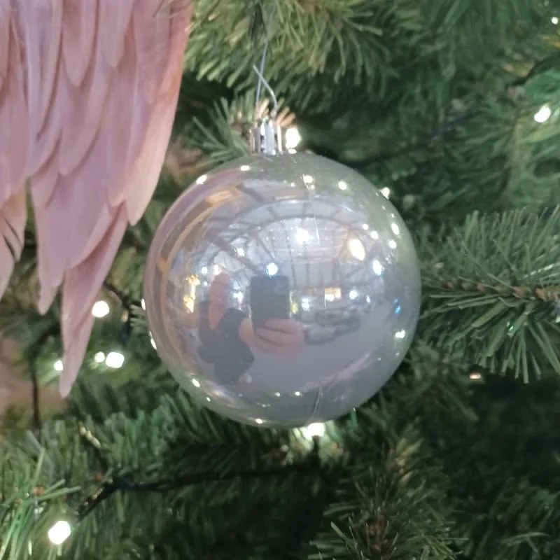 DECOLED Plastové koule, prům. 8 cm, 20x stříbrná