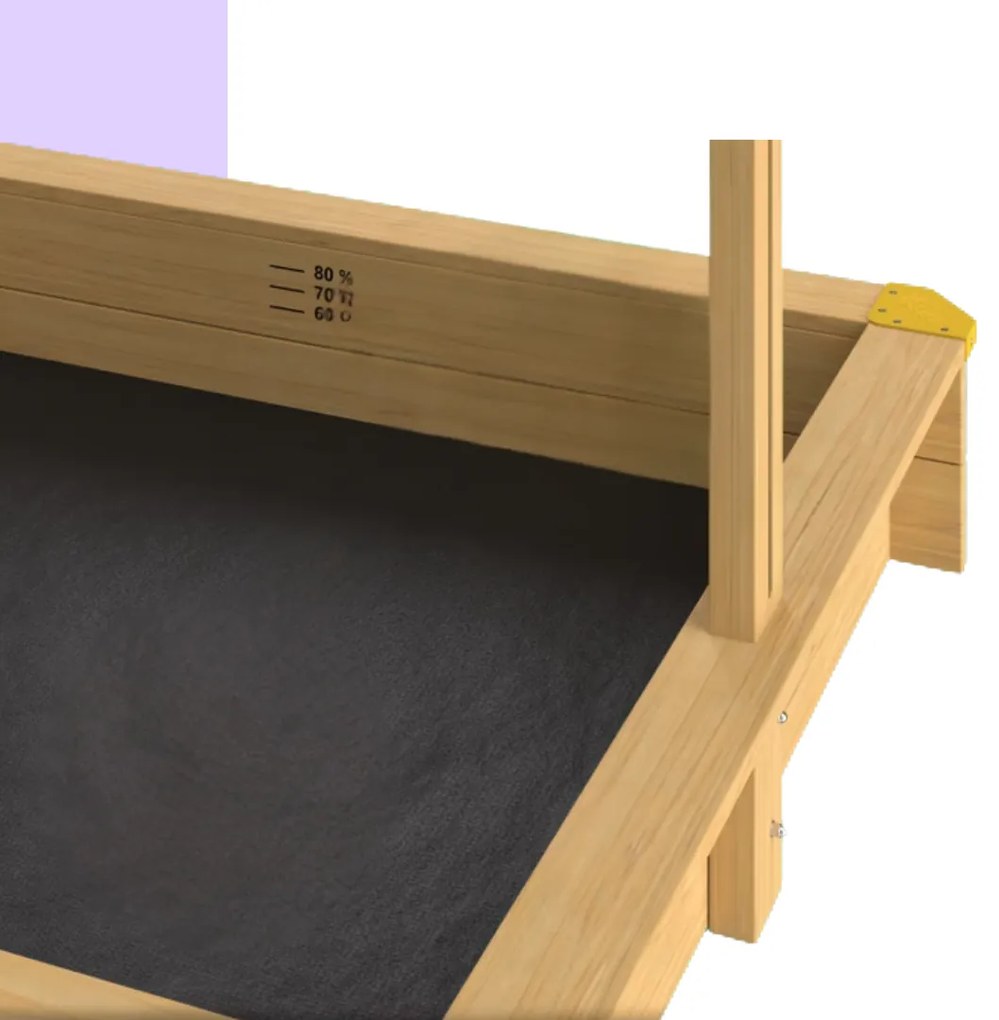 Pieskovisko so strieškou SANDY, smrekové drevo, 120x120x120cm Jurhan