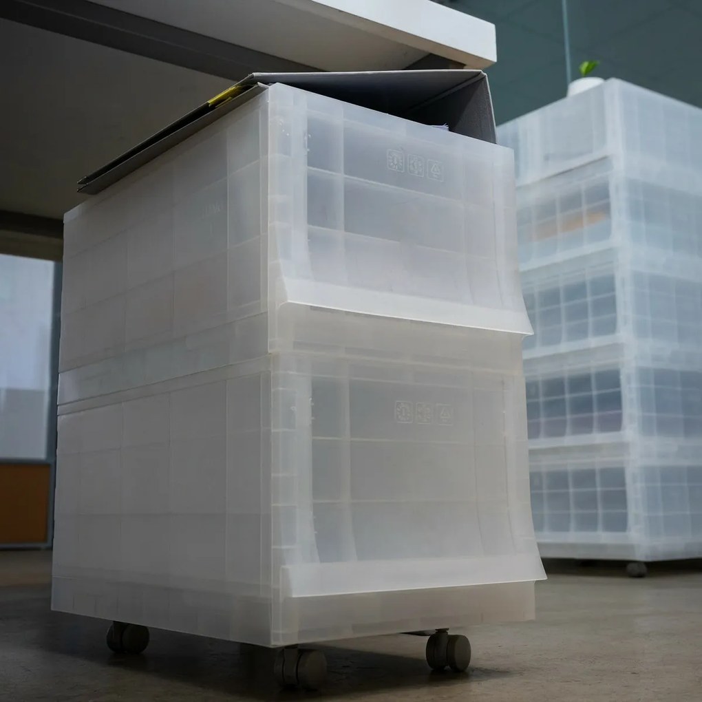 Modulárny úložný box Wave Junior Mist bez koliesok 43,4 x 27,2 x 22 cm, úzky - 1 zásuvka
