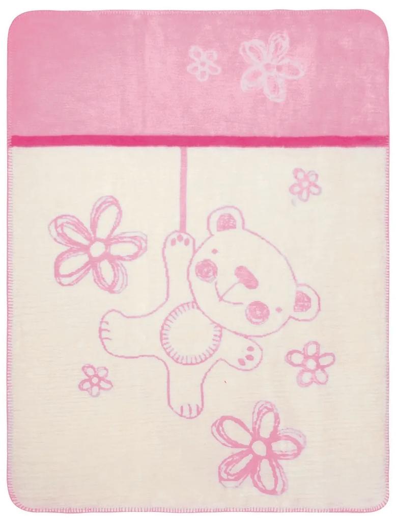 Babymatex Detská deka Teddy ružová, 75 x 100 cm