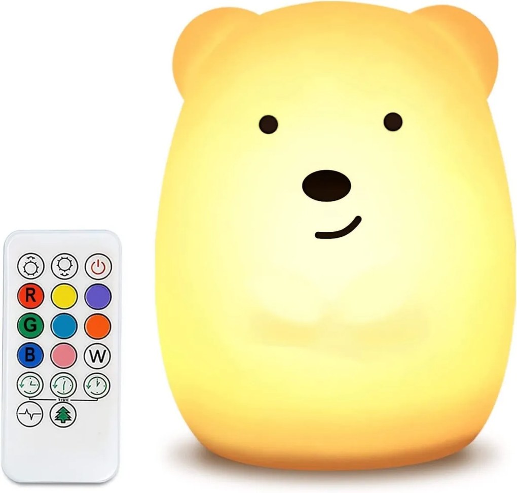 Detská stolná LED lampa Bear biela