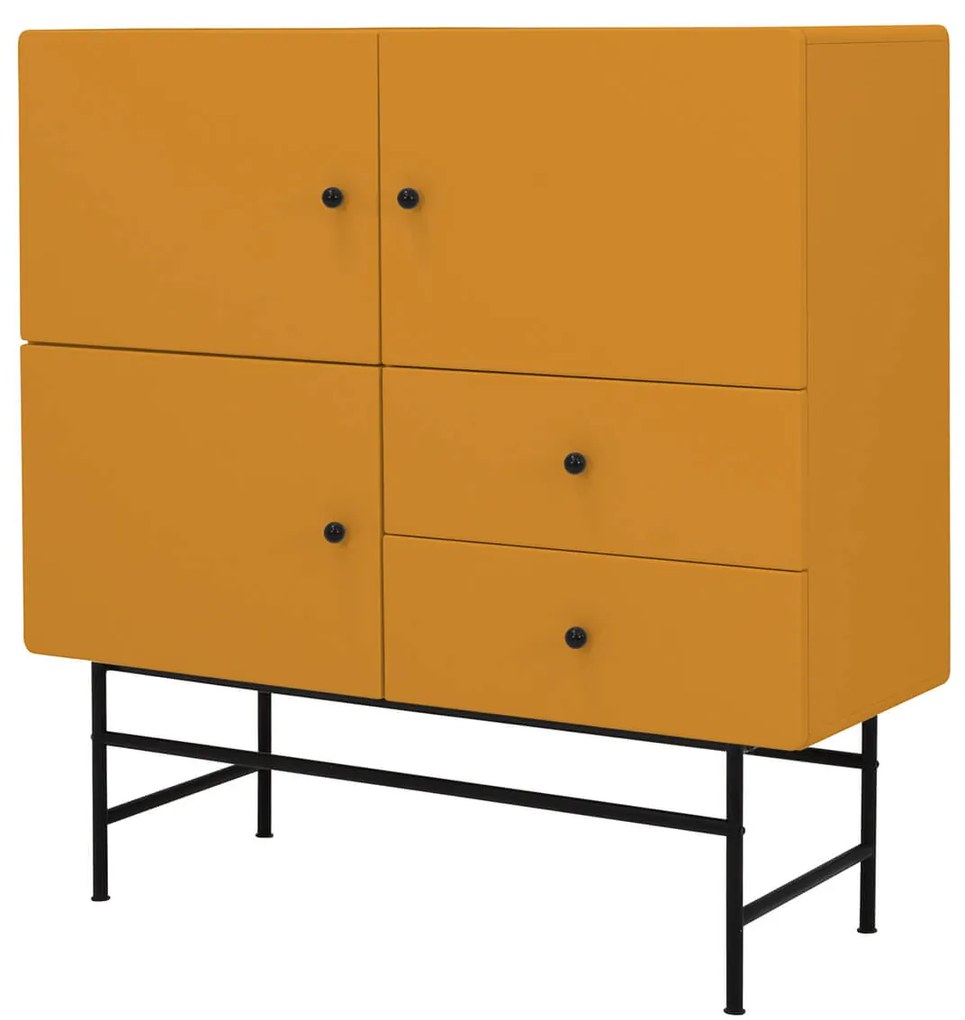 Komoda tailok 106 x 107 cm horčicová MUZZA