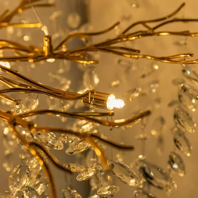 Luster na lanku glamour zlatý CINDY fi100 cm, 10xG9