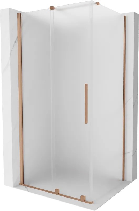 Mexen Velar, sprchový kút s posuvnými dverami 110 x 85 cm, 8mm sklo námraza, medená matná, 871-110-085-31-65