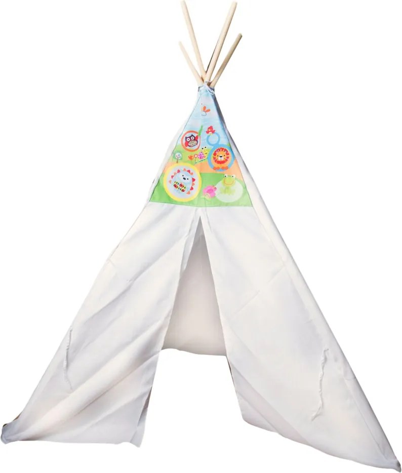 LEAN Toys Detský stan Tipi s mráčikmi, vodotesný domček do záhrady