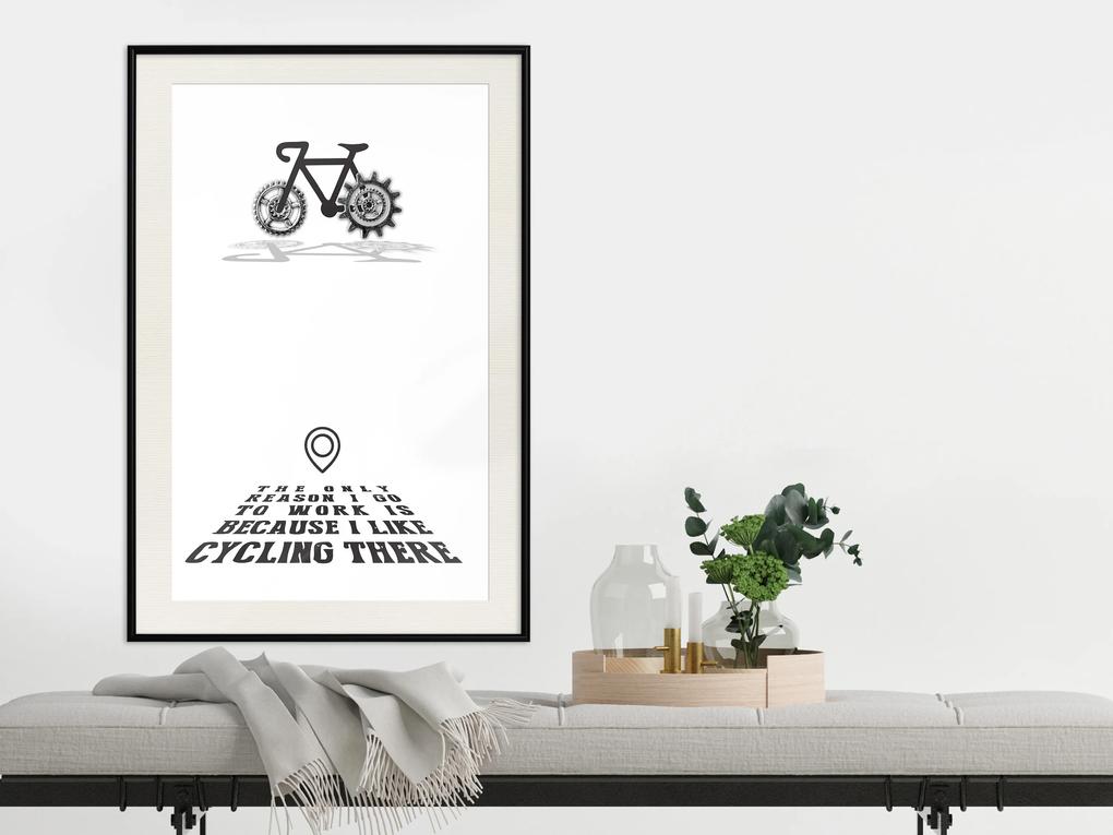 Artgeist Plagát - I like Cycling [Poster] Veľkosť: 30x45, Verzia: Čierny rám s passe-partout