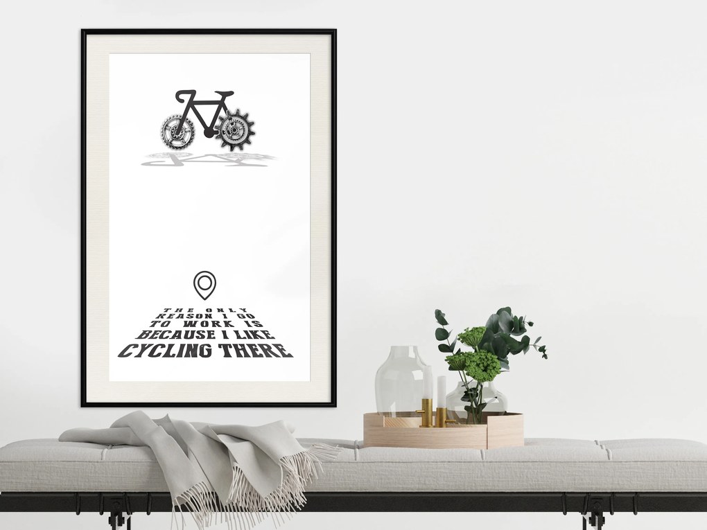 Artgeist Plagát - I like Cycling [Poster] Veľkosť: 30x45, Verzia: Zlatý rám