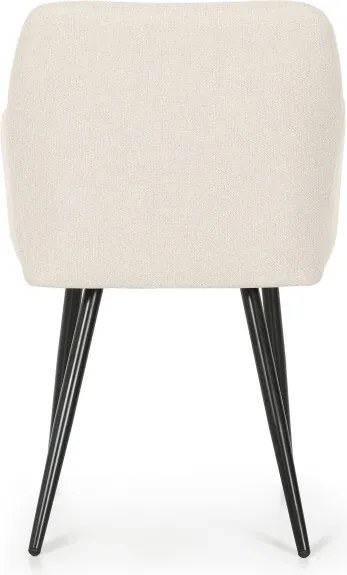 Sada šiestich jedálenských stoličiek LUXANO Lumos zamatové, krémové / čierne nohy (6 ks)