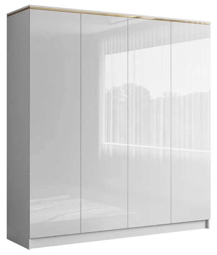 ŠATNÍKOVÁ SKRIŇA NESSIE BIELÝ LESK 4D PUSH