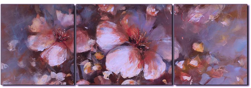 Obraz na plátne - Kvet mandlí, reprodukcia ručnej maľby - panoráma 5273FC (150x50 cm)