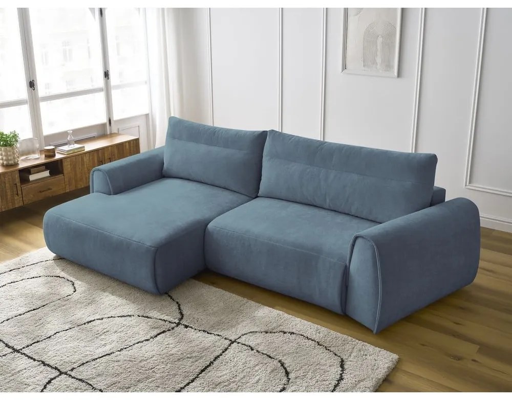 Modrá rohová pohovka Aden – Bobochic Paris