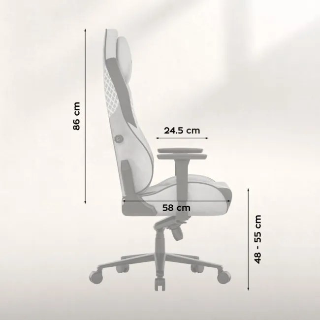 Zamatová herná stolička Force 8.3 Grey