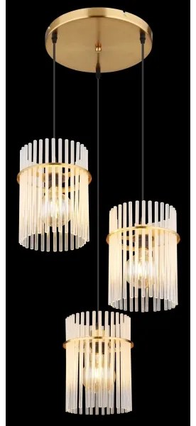 Globo 15698-3HRM - Luster na lanku GORLEY 3xE27/60W/230V pr. 47 cm zlatá